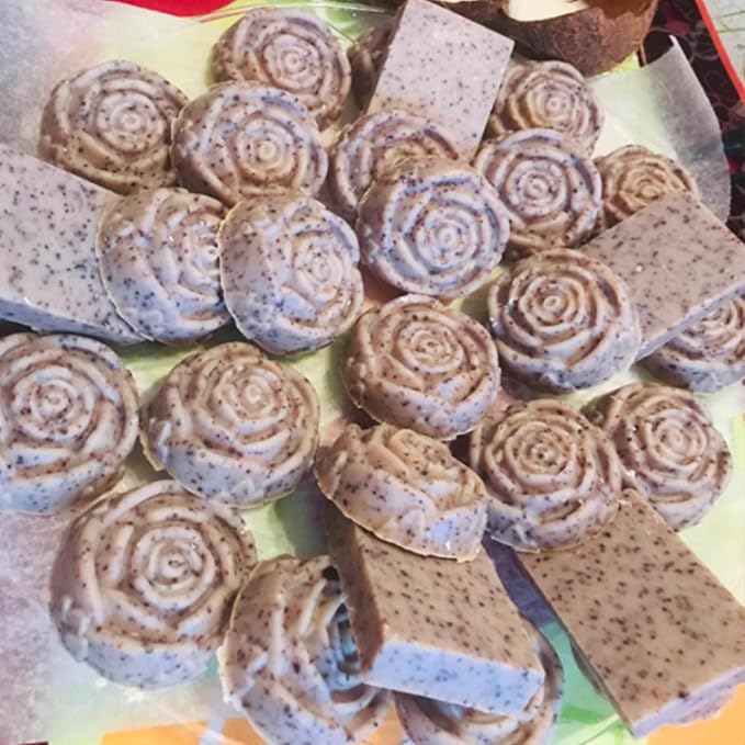 Soap Molds Silicone Shapes-3PCS 6 Cavities Flower Soap Mold,Silicone Molds for Soap Bath Bombs Shower Steamer Lotion Bars