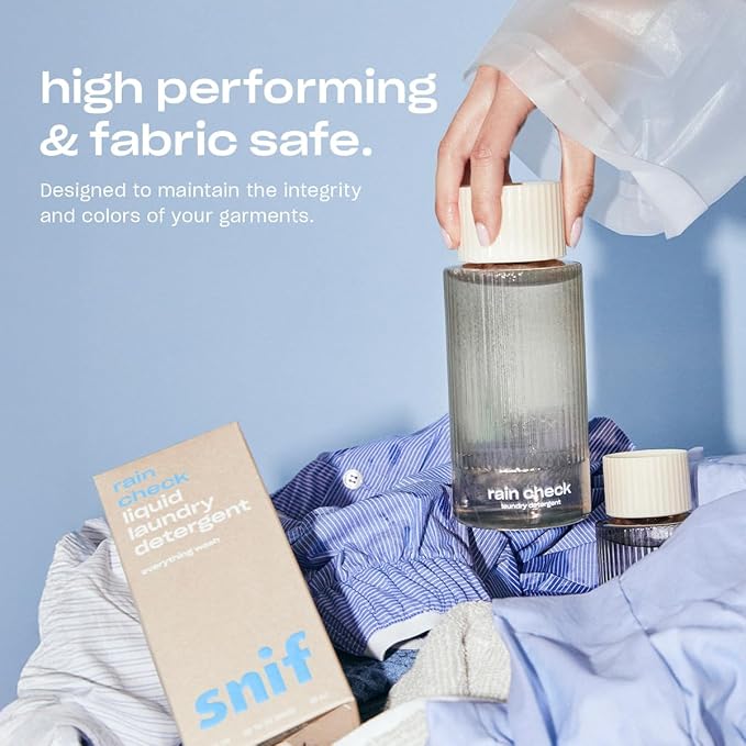 Snif Rain Check Laundry Detergent & Scent Booster Starter Pack – Clean Fresh Rain-Inspired Fragrance, Premium Non-Toxic Laundry Set, HE Safe, Non-Irritating (16oz + 8.5oz)