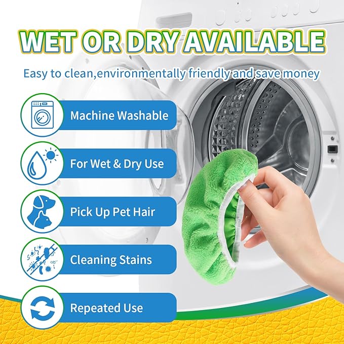 Reusable Microfiber Mop Pads Compatible with Swiffer Sweeper Mop, Wet and Dry Flat Swiffer mop Cover, 5 Pack Washable Swiffer Pads for Surface/Hardwood Floor Cleaning (Mop is Not Included)