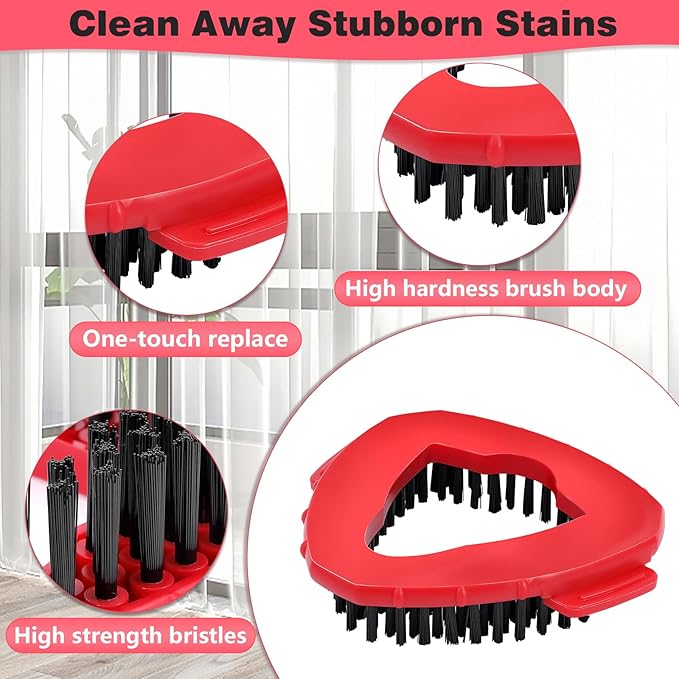 4 Pcs Micro Spin Mop Replacements Head & 2 Chennile Mop Heads & 1 Scrub Brush & 1 Base Combo for Oceda EasyWring 1-Tank System,Mop Head Replacement,Machine Washable for Home,Bathroom,Kitchen