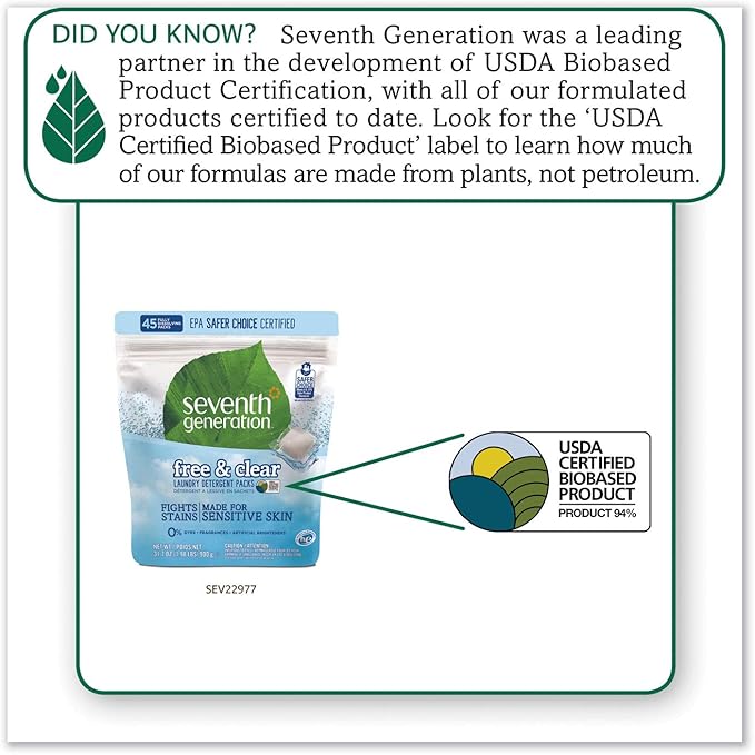 Seventh Generation Laundry Detergent, Citrus & Cedar, 8 Count, Powder