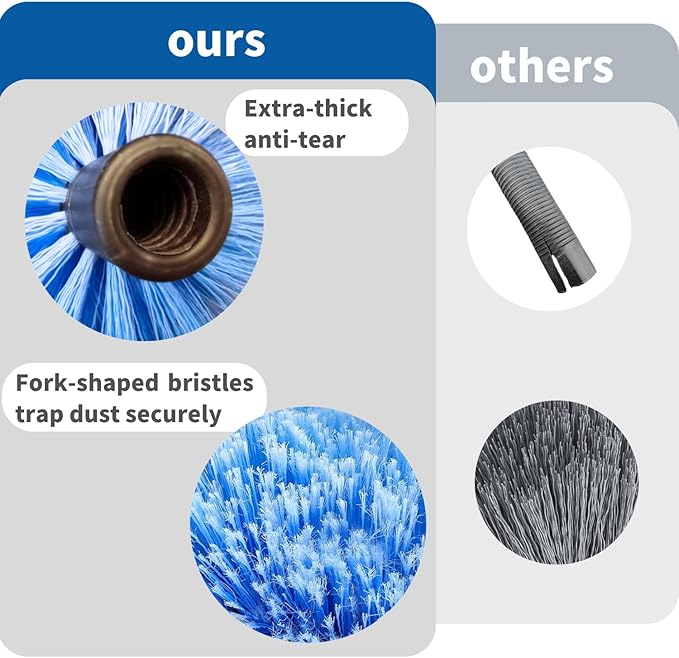 4 Pack Screw on Webster Cobweb Duster Head for Pole,Spider Web Remover Brush, Cobweb Duster Head Attachment,Fits Standard 3/4 inch Threaded Poles(Big, Blue)