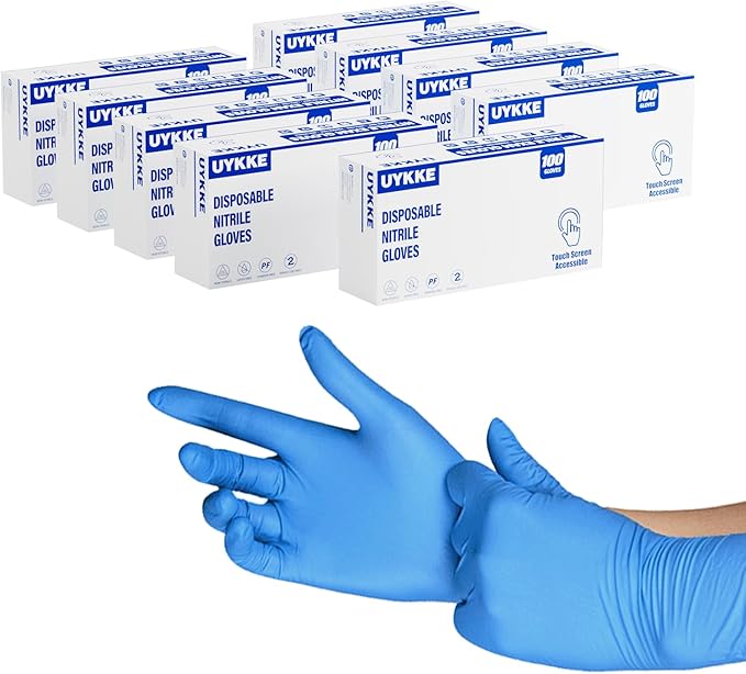 Nitrile Disposable Gloves 4 Mil Nitrile Cleaning Gloves Latex Free for Food Prep, Cooking,Lab,Home,Salon&Tattoo