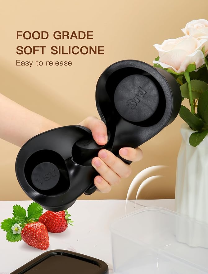 Ice Cube Tray for Tumbler Cup 30Oz-40Oz, 3 Pcs Silicone Cylinder Ice Mold with Lid and Bin for Freezer, Easy Fill and Release Ice Maker for Whiskey, Cocktail BPA-Free