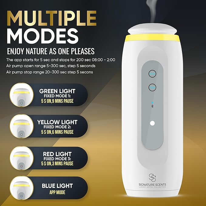 Essential Oil Diffuser (Plug-in) for Homes and Hotels – Bluetooth-Controlled Scent Diffuser for Home & Office, Covers 800 sq. ft. – Plug in Air Fresheners for Home & Office, Room Scent (White)