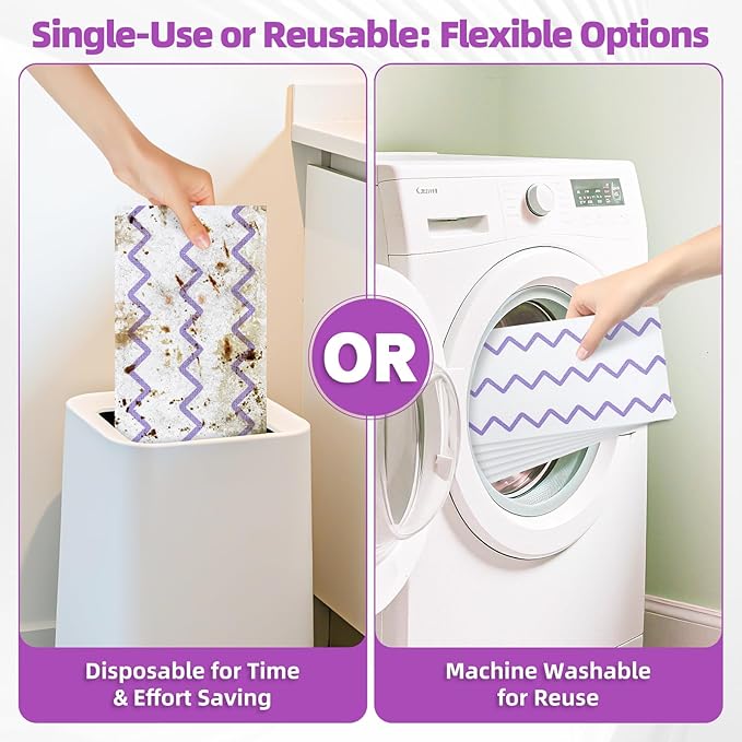 50 Count Microfiber Mop Pads Compatible with Swiffer Powermop, Disposable or Reusable Replacement Pads for Wet & Dry Use, PowerMop Refills for Multi-Surface Floor Cleaning