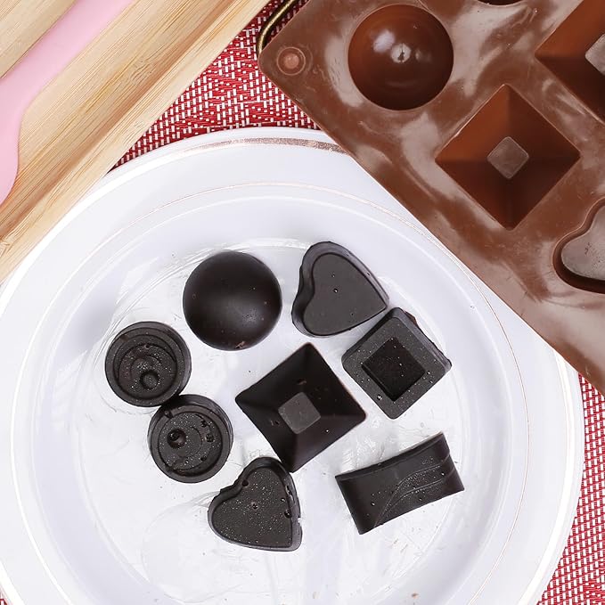 Chocolate Molds Silicone with 30 Cavities 6 Different Shapes for Making Larger Chocolate/Candy/Gummy/Cake Décor for Wedding Party & Celebration