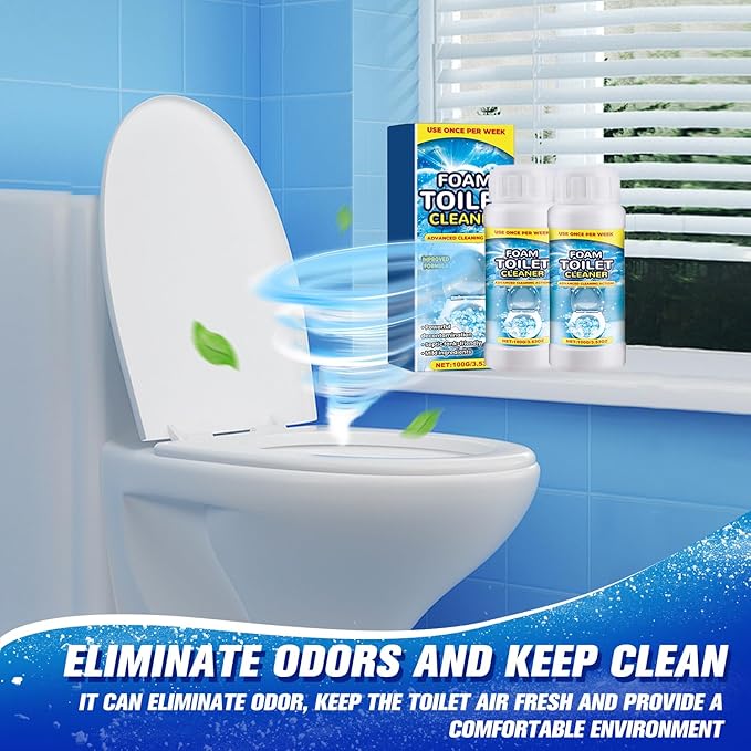 2Pcs Foam Toilet Cleaner, 2025 Upgrade Powerful Toilet Bowl Cleaner, Advanced Home Bathroom Cleaning Solution, Bowl Cleaners for Toilets Squatting Pans, Deep Cleaning