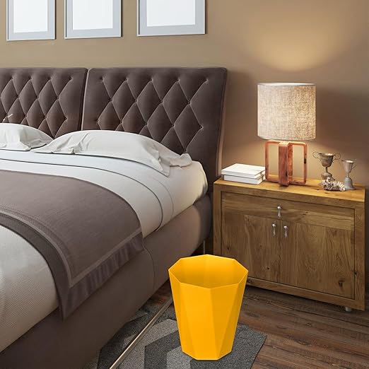 ZXJ Small Trash Can - 1.8 Gallon - Yellow - Waste Basket - Garbage Bin Bathroom,Kitchen,Office,Dormitory,Camping,Kids Room
