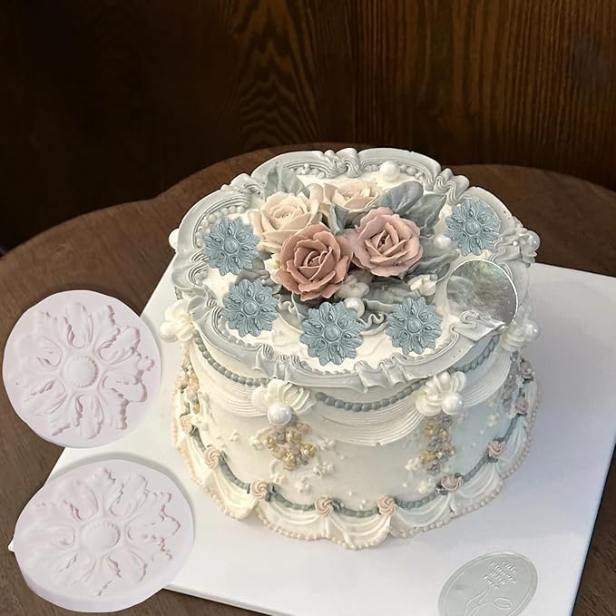 European Relief Scroll Silicone Mold for Baking and Craft Making, Baroque Chocolate Fondant Mold, Suitable for Oven and Freezer, Perfect for Cake Decoration, Cookies, Candy, Resin Art