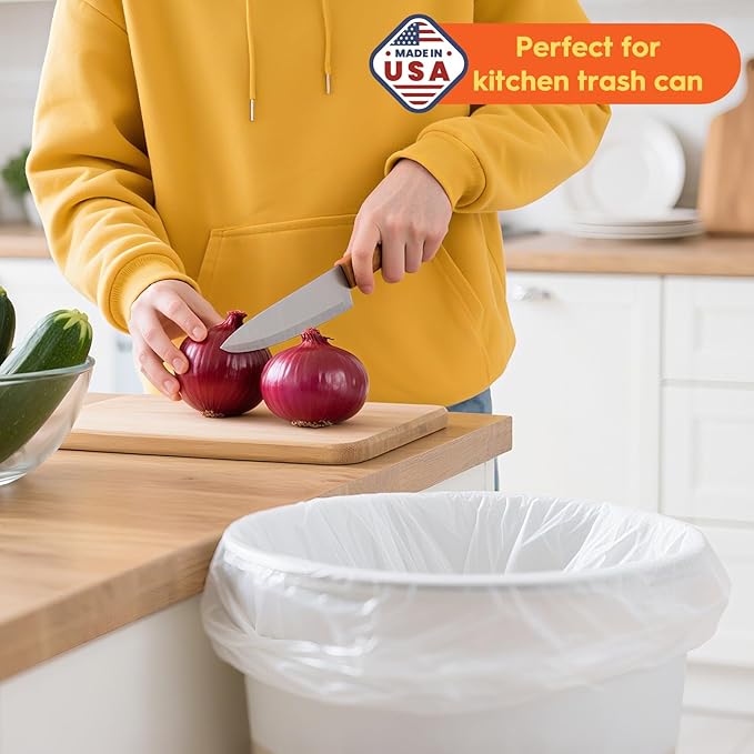DELXO 30-33 Gallon Trash Bags, 250 Count Heavy Duty Large Clear Garbage Bags, Thick Durable and Puncture-Resistant Plastic Bags for Kitchens, Yards & Offices, Made in USA