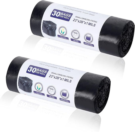 8 Gallon Portable Trash Bags, 60 Count Portable Toilet Bags, Outdoor Toilets Wag Bag Camping Compost Toilet Seat Bags Human Waste Kit for Adults Outdoor Travel Boating Camping Car Essentials