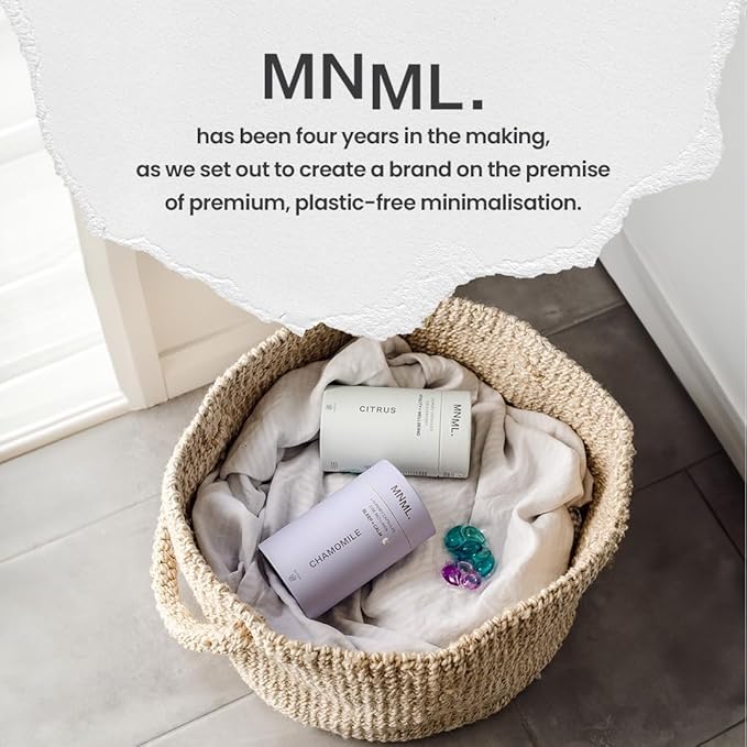 MNML Citrus Laundry Pods designed for Vitality & Wellbeing, Eco-Friendly Natural Laundry Detergent Pods for Sensitive Skin. No Waste, No Plastic, Natural Bio-Enzymes, Luxury Fragrance, 30ct Capsules