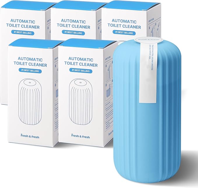 Fresh & Fresh Automatic Toilet Bowl Cleaners (Sky Blue) - 5 Bottles(UPTO 2500 FLUSHES/Bottle), Commercial and Residential Toilet Cleaner 3-4 MONTH Lasting Toilet Bowl Cleaner Bottle