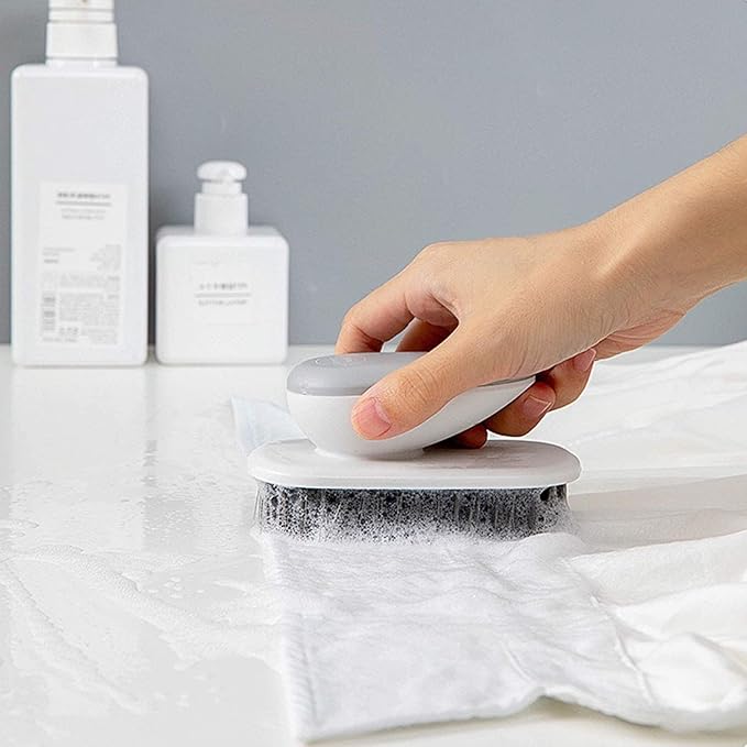 Cleaning Brush Household Small Laundry Brush for Soft Bristle Scrub Clothes Shoe Underwear Fabric Hand Cleaning Brush (Gray)