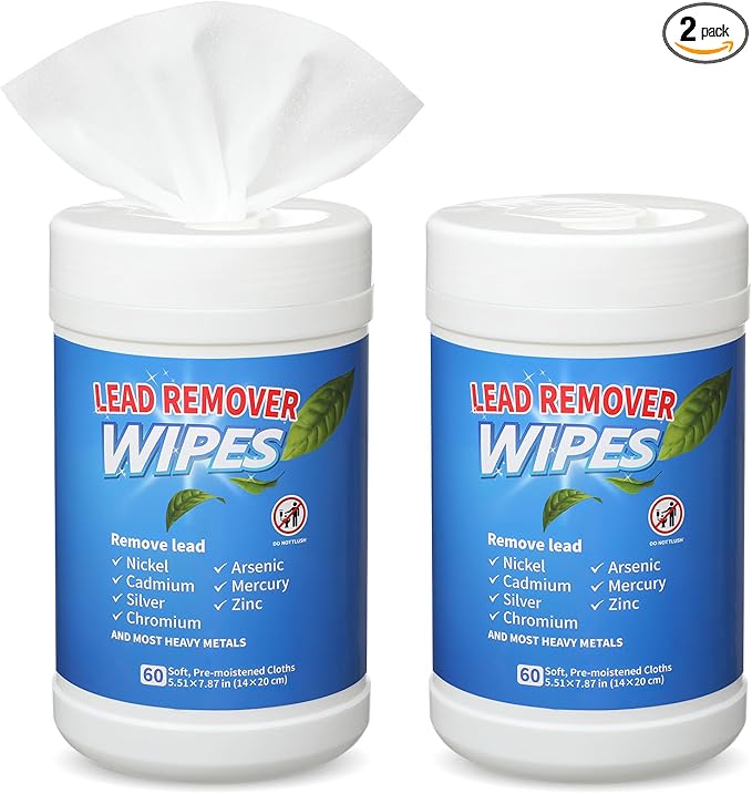 Nuanchu 2 Pack Lead Remover Wipes for Shooting 60 Count Per Canister Hand & Surface Cleaning Wipes Effectively Removes Lead, Dust, Oil & Grime Disposable Wipe for Mechanics Construction Diy (Modern)