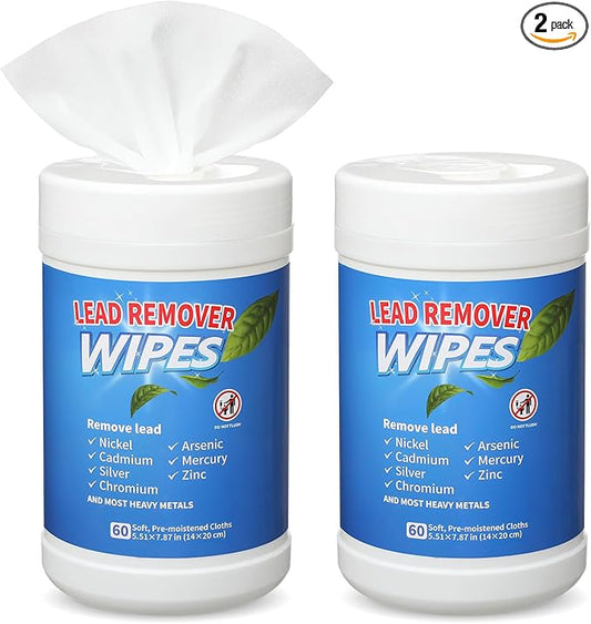 Nuanchu 2 Pack Lead Remover Wipes for Shooting 60 Count Per Canister Hand & Surface Cleaning Wipes Effectively Removes Lead, Dust, Oil & Grime Disposable Wipe for Mechanics Construction Diy (Modern)