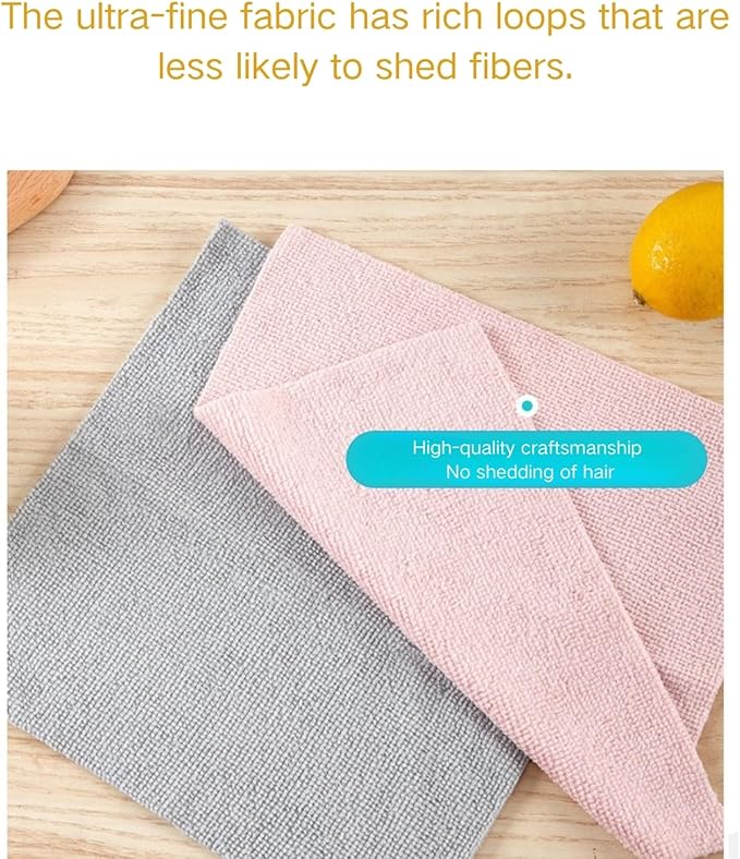 Microfiber Cleaning Cloths 100 Pack Microfiber Towels Hanging Bags 8.7x8.7 in, Lint Free, Streak Free, Absorbent, Reusable, Washable, Scratch Free, for Kitchen, Car Detailing, Glass, Gray/Blue