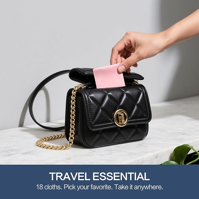 Vemiss 18 Pack Microfiber Cleaning Cloths, Eyeglasses Cleaner Wipes, Lens Wipes for Sunglasses Camera Lenses Cell Phones Laptops and More (Color 1)