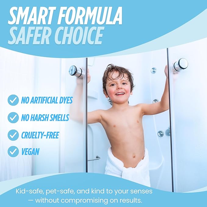 Oh Yuk Daily Shower Cleaner Concentrate – 16 oz Refill Makes 10 Bottles | Prevents Soap Scum & Water Spots | For Glass, Tile, Acrylic, Fiberglass | USA Made, Vegan