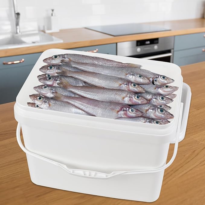 4-Pack 20 L/5 Gallon Food Grade Buckets with Lid, White Plastic Pails with Handle