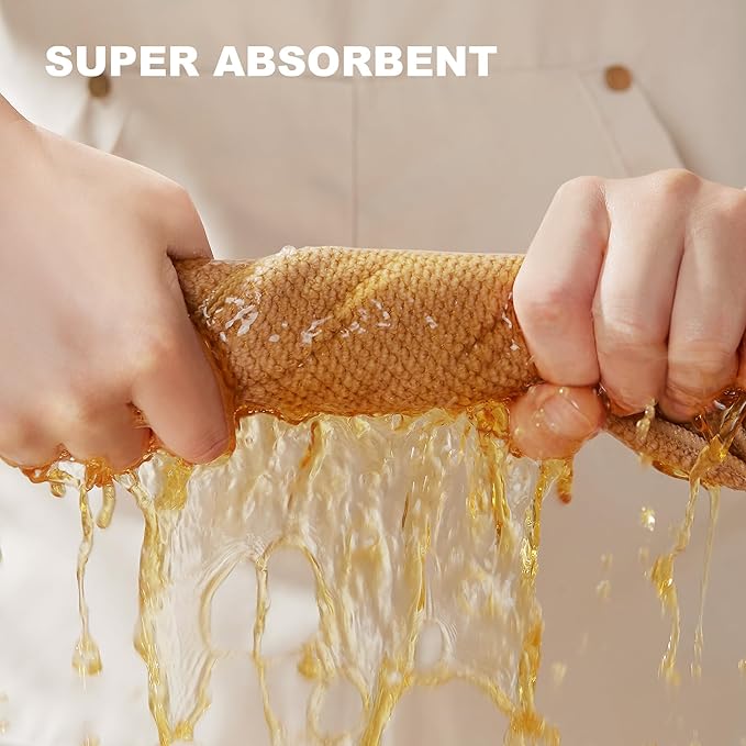 JOYMOOP Microfiber Cleaning Cloth, Soft Absorbent Cloth, Multi-Purpose Cleaning Cloth, Highly Absorbent Cleaning Rags, Lint-Free, Streak-Free Cleaning Cloths for Kitchen Home Office, 5Pcs