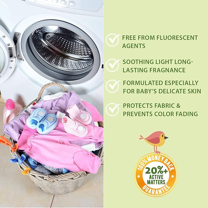 WBM Plant-Based Laundry Detergent Liquid – 34 fl oz, 50 loads total. Eco-friendly formula for powerful cleaning, gentle on fabrics, and safe for the environment