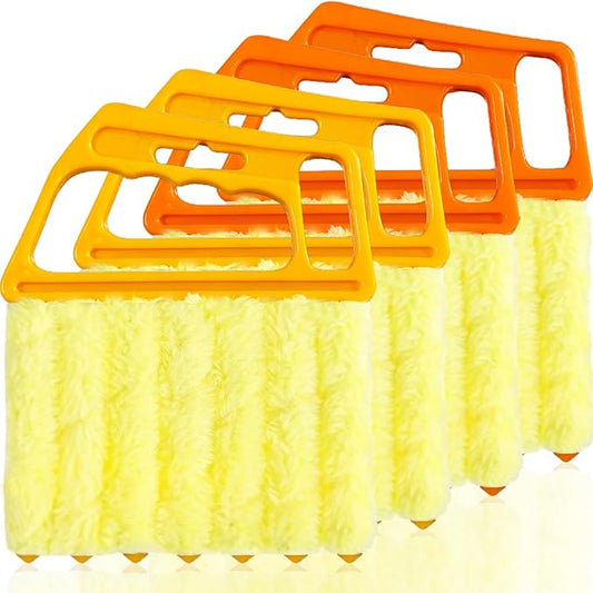AOCEAN 4 Pcs Blind Cleaner Duster Tool 7-Finger Dusting Cleaner Tool for Window & Air Conditioner Handheld Mini Duster Brush for Wood Blinds Dust Dirt