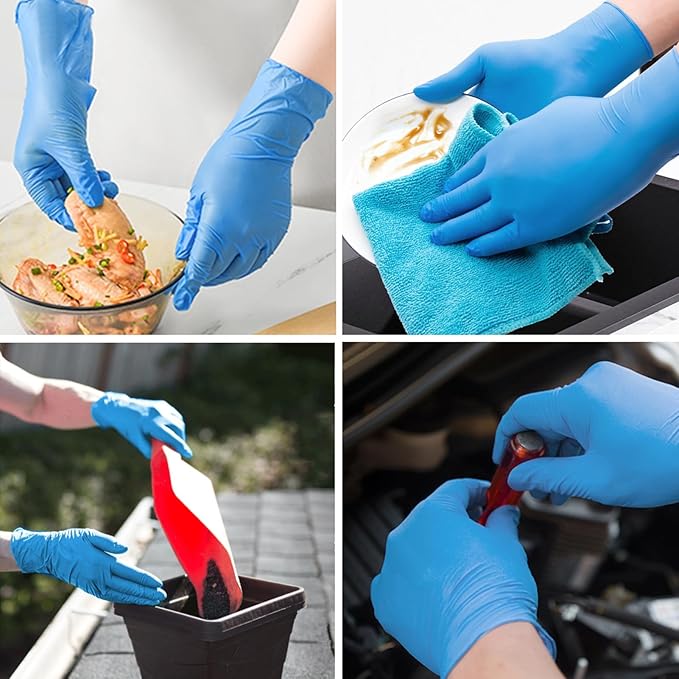 Schneider Nitrile Exam Gloves, Blue, 4 mil, Powder-Free, Latex-Free, for Medical Exam, Cleaning and Food Prep, Non-Sterile