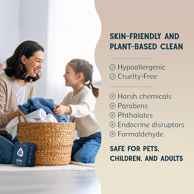 QLEAN Dryer Sheets | Natural Fabric Softener & Removes Static Cling | Vegan Laundry Softener | Soft, Fresh Laundry, Perfect for Clothes and Beddings, Unscented - 120 Loads