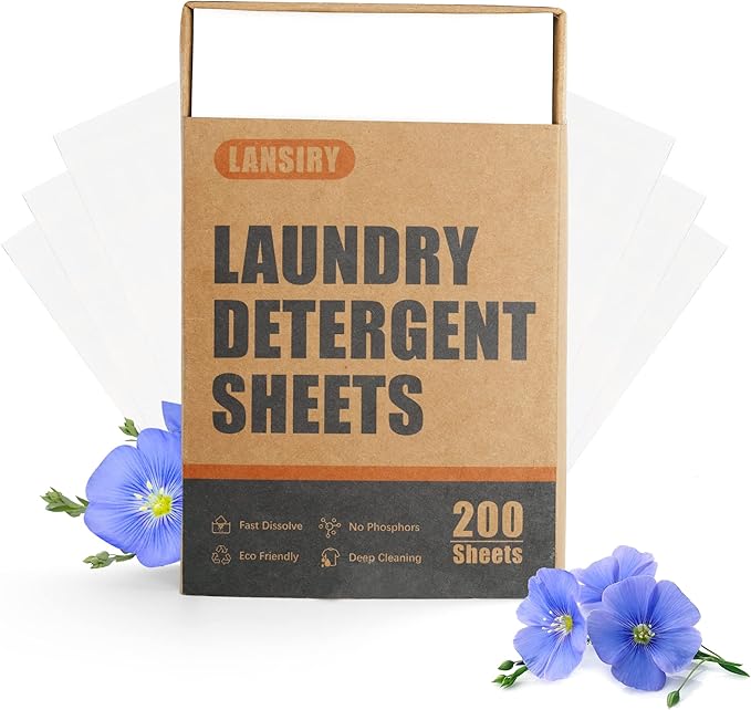 Laundry Detergent Sheets - 200 Loads Fresh Linen Scent Washing Strips, Compact Lightweight Liquidless Eco-Friendly Hypoallergenic Portable Soap for Save Space and Travel