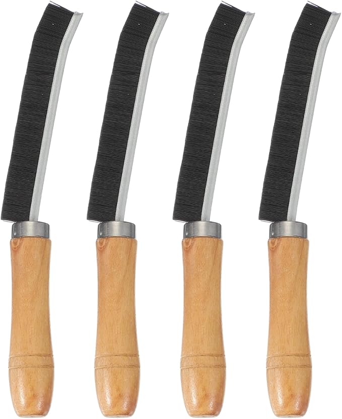 uxcell 4pcs Crevice Cleaning Brush, 8.6 Inch Hard Bristle Cleaning Brush Bathroom Cleaning Tools for Corner, Window, Faucets, Black