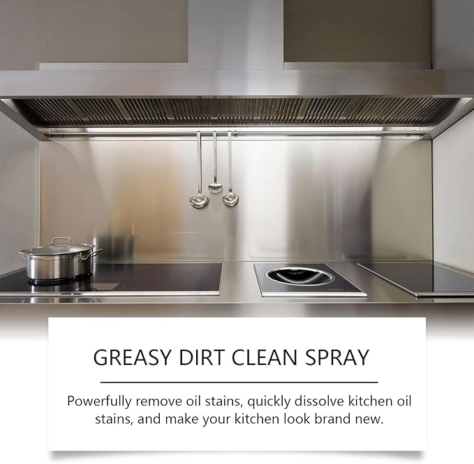 2025 New Greasy Dirt Clean Spray, Multifunctional Powerful Kitchen Foam Cleaner, Fast Foaming and Stain Removing, Heavy Oil Stain Cleaner Kitchen for Oven, Stove, Range Hood (1pcs)