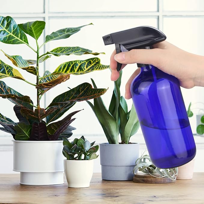 Wedama Glass Spray Bottles, 16 oz Glass Spray Bottles for Cleaning Solutions and Essential Oils, Refillable Empty Spray Bottle with Adjustable Nozzles for Alcohol, Plant and Hair Care (1 Pack)