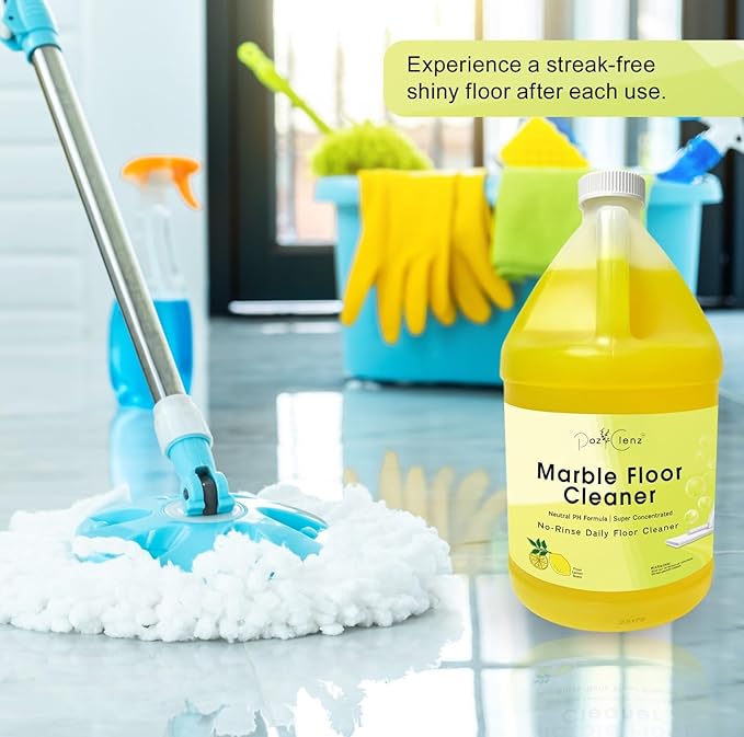 Poz Clenz. Marble & Stone Floor Cleaner (1-Gallon), Refreshes Surfaces, Safe for Natural Stone, Granite, Travertine, Limestone, Terrazzo and More.