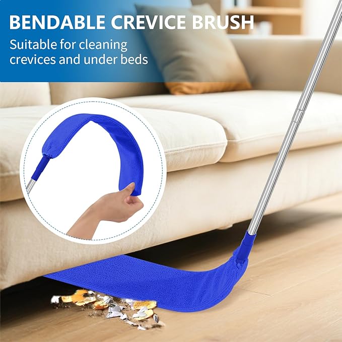 10PCS Dusters for Cleaning, Extendable Microfiber Duster with Extension Pole Up to 100'', Bendable Washable Cleaner Dusters for Cleaning Fan, High Ceiling, Blinds, Furniture, Car