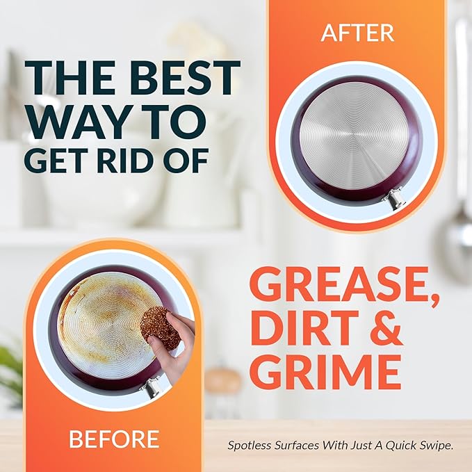 PAMI Heavy Duty Non Scratch Copper Scrubbers for Pots and Pans, Copper Wool Scrubber, Reusable Scouring Pads, Pack of 4