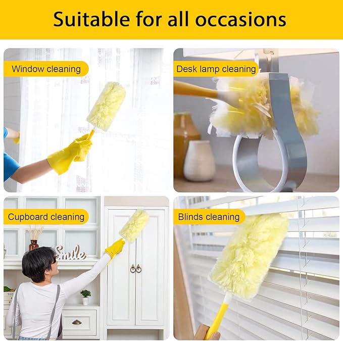 360 Duster Refills Kit, 20 Count Heavy Duty Disposable Microfiber Dusters (Yellow)