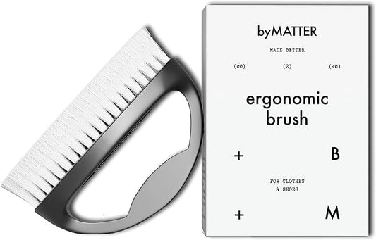 byMATTER Ergonomic Laundry Brush – Suitable for Clothes, Upholstery, Shoes, Fabric Cleaning, Helps Stain Removal, Stiff Bristle Brush