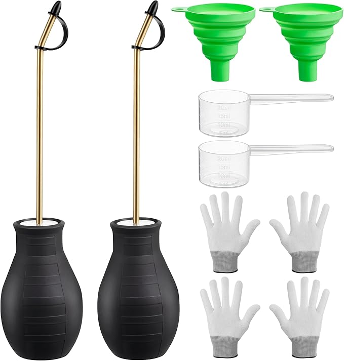 Qualirey Diatomaceous Earth Powder Duster, Garden Powder Applicator Dispenser with Long Metal Tube, Bulb Duster Sprayer Insect Duster for Home Powders for Organic Gardening Agricultural Supply