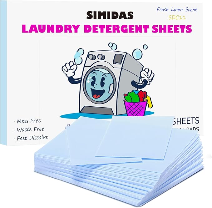 Heavy Duty Laundry Detergent Sheets, Fresh Linen Scent | 32ct Up to 64 Loads,Ultra-Concentrated New Formula | Eco-Friendly | Recyclable Packaging | Stain Fighting-Hypoallergenic Laundry Sheets