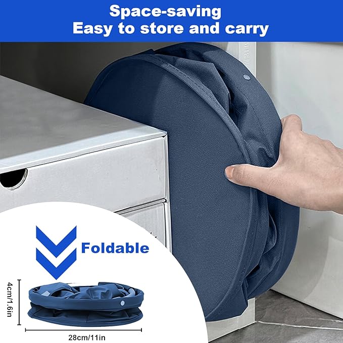 Cleaning Caddy with Handle, Cleaning Products Organiser, 17L Foldable Storage Basket, Cleaning Caddy Organiser, Portable Multi Cleaning Bucket Bag for Home, Garden (Dark Blue)