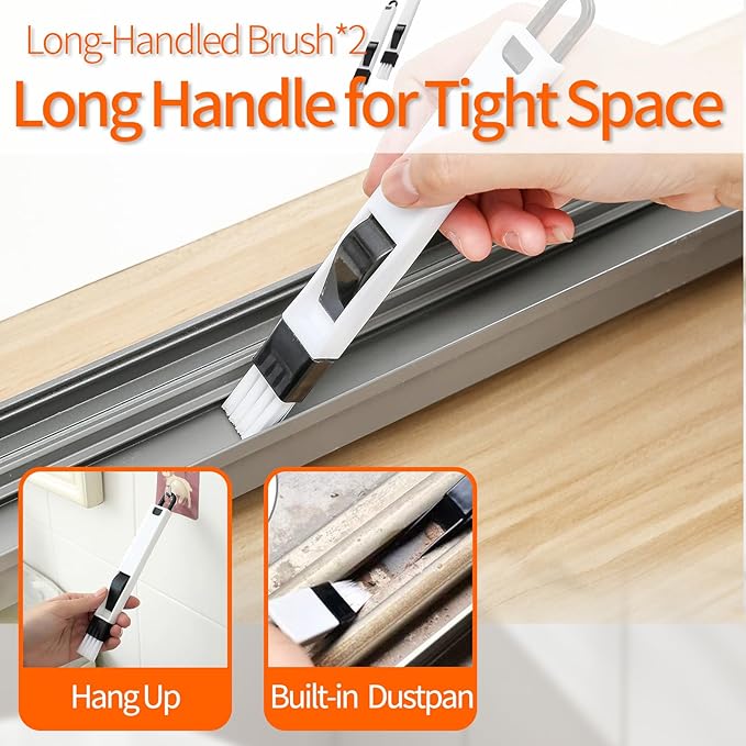 20 PCS Crevice Cleaning Brush Set - Multi-Purpose Hard Bristle Brushes for Deep Cleaning Kitchen, Bathroom, Grout, Sink, Cup, Blender, Corners, Tight Spaces