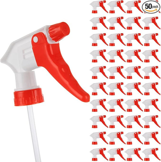 50Pcs Spray Bottle Nozzle Replacement, Spray Nozzle For Bottles, Replacement Spray Bottle Trigger, Leak Proof, Mist & Stream Spray, Fit Standard 28/400 Neck 8oz, 16oz, 32oz Bottles for Clean