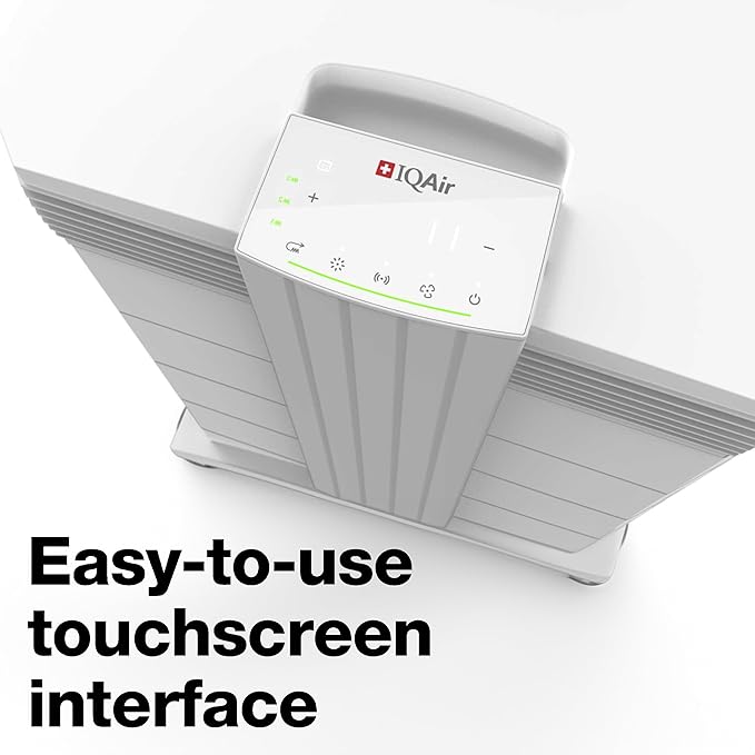 IQAir HealthPro Compact XE Air Purifier - Compact HyperHEPA Fration for Rooms up to 1240 sq ft - Allergens, Smoke, Dust, Mold, Pet Dander, Swiss Made, WiFi Enabled