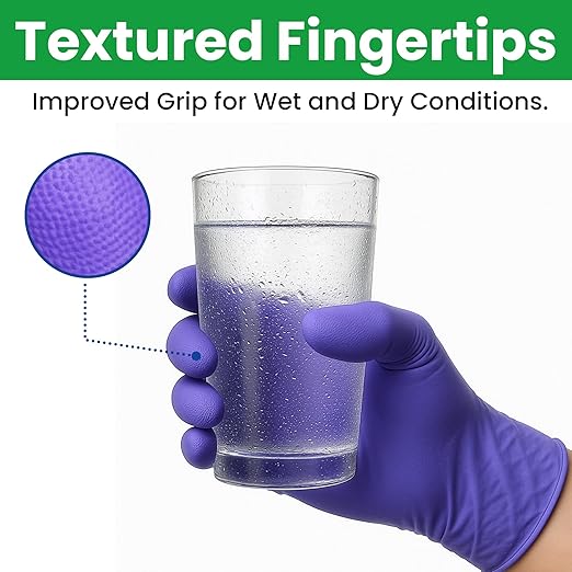 SafeWay Nitrile Gloves, 4000 Ct, X-Large, Powder-Free, Latex-Free, All-Purpose, Professional Disposable Gloves with Textured Fingertips for Medical Use, Food Prep, Cleaning, Tattoo & More