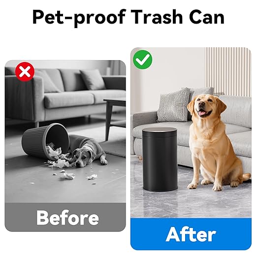 kaylowe Motion Sensor Bathroom Trash Can with Lid 4 Gallon Stainless Steel Garbage Cans Automatic Touchless Garbage Bin for Kitchen, Bedroom, Office, Living Room, Black