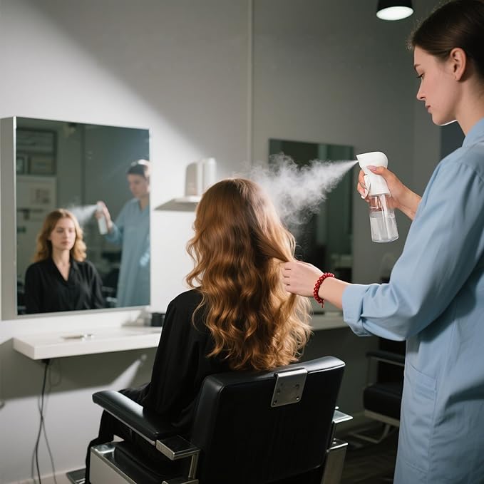 Spray Bottle for Hair Continuous Ultra Fine Mist (200ml) 360° Multi Spray Bottle for Plants, Cleaning, Skin Care Leakproof & Durable White 1 Pack