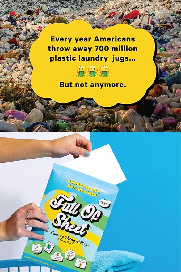 Shinesty Full of Sheet Eco-Laundry Detergent Strips | Hypoallergenic & Plastic Free Laundry Strips (30 Sheets) Unscented