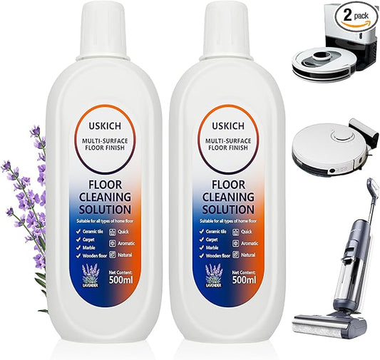 2 Pack Floor Cleaning Solution,34 FL OZ Floor Cleaner for Mopping with Tineco,Deep Cleaning &Deodorizing for Roborock,Compatible with Saros Series,S8/S7Series,Q Revo/Q /iFLOOR Series Wet Dry Vacuum